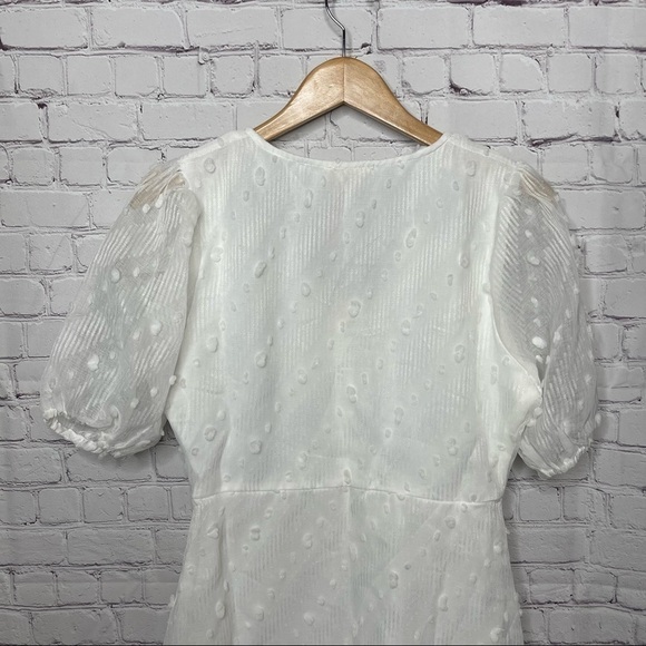NWT Entro Sheer White Swiss Dot Dress size Large - Picture 7 of 12